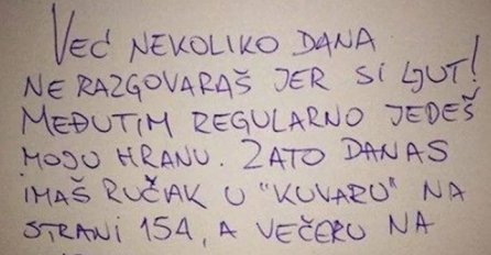NALJUTIO SAM SE NA SUPRUGU I DANIMA NISMO RAZGOVARALI: Došao sam kući i ugledao poruku na stolu! ZADNJA REČENICA ME U SUZAMA OSTAVILA