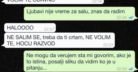ŽENA ME OSTAVLJA, NAPISALA MI DA ME VARA SVE OVE GODINE: Tražio sam da vidim s kim, KAD MI JE POSLALA SLIKU SAMO SAM SE SRUŠIO!