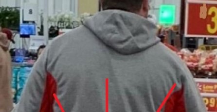 HIT SLIKA IZ PRODAVNICE, SMETALO MU ŠTO MU LJUDI PRILAZE PA ZALIJEPIO PORUKU NA LEĐA: Ljudi plaču od smijeha, POBJEDNIK!