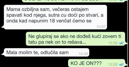 DANAS MI JE KĆERKA (17) NAPISALA DA SE UDALA: Mislila sam da se šali, ali kad mi je stigla slika NJENOG MUŽA VRIŠTALA SAM OD MUKE!