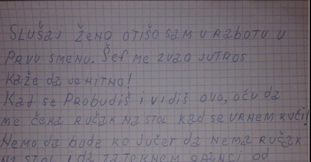 MUŽ JE OTIŠAO NA POSAO I OSTAVIO ŽENI OVU PORUKU NA STOLU: Kad je pročitala zadnju rečenicu, POKUPILA JE STVARI I OSTAVILA GA