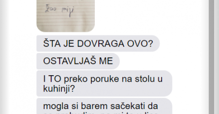 UŠAO SAM U KUHINJU I UGLEDAO ŽENINU PORUKU NA STOLU GDJE PIŠE DA ME OSTAVLJA: Pobjesnio sam, a onda mi je ovo NAPISALA, CRVENIM SE OD SRAMOTE