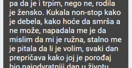 "Žena mi se poslije porođaja 5 mjeseci prenemagala. "