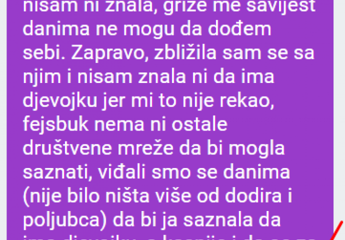 "Bila sam ljubavnica a da to nisam ni znala, grize me savijest danima ne mogu da dođem sebi. "