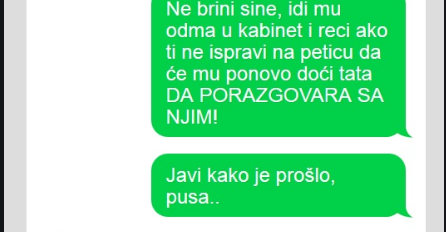 SIN MI SE JAVIO I REKAO DA JE DOBIO TROJKU, REKLA SAM MU DA ODMAH ODE U KABINET: Poslije mi se javio sa ovom porukom, EVO ŠTA SAM NAPRAVILA!