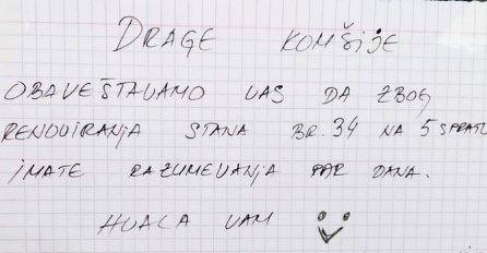 OBAVIJESTIO KOMŠIJE DA PLANIRA RADOVE U STANU: Evo kakav je odgovor dobio, O OVOM BRUJI INTERNET