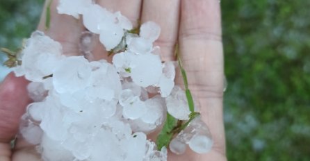 SNAŽNO NEVRIJEME NA BALKANU, PADAO GRAD VELIČINE LJEŠNJAKA, LOMIO GRANE: Stigle slike, ne sluti na DOBRO