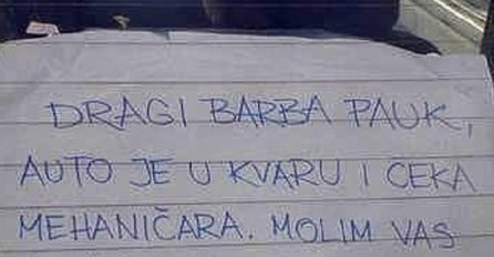 STUDENTICI SE POKVARIO AUTO, NJENA PORUKA POSTALA NAJVEĆI HIT IKAD: Kad vidite zadnju rečenicu PLAKAT ĆETE OD SMIJEHA (FOTO)