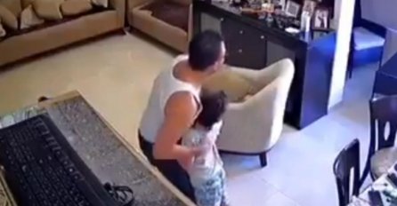 PRVO SE SVE ZATRESLO, A ONDA SE ČULA EKSPLOZIJA I VRISKA: Evo kako je uspaničeni otac zaštitio sina (VIDEO)