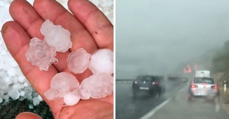 STRAHOTA, PADALA TUČA VELIČINE ORAHA, A NA CESTAMA HAOS: Sve potopljeno! (FOTO)