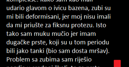 "U osnovnoj školi, koju sam pohađao, išao sam u razred gdje su djeca, jedni drugima se trudili da nabijaju komplekse. "