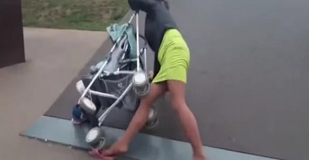 ZAR JEDNA MAJKA MOŽE OVO URADITI?  Pijana umalo ubila svoju bebu u kolicima (VIDEO)