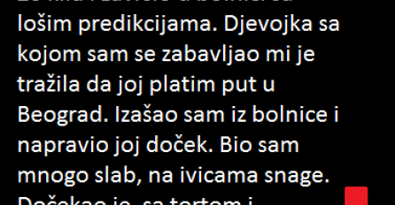 "2015 sam se usred stresa teško razbolio."