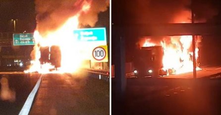 VATRA PROGUTALA CIJELI KAMION: Izgorio kamion PUN ČOKOLADE, mladići spasavali vozača iz buktinje (VIDEO)