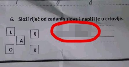 UČENIK DOBIO ZADATAK DA SLOŽI RIJEČ OD PONUĐENIH SLOVA: Kad je učiteljica vidjela koju riječ je dobio, ODMAH JAVILA RODITELJIMA