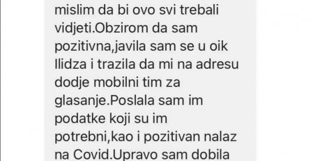 ŽENA IZ BIH NAZVALA U OIK, REKLA DA JE POZITIVNA NA KORONU I DA DOĐE MOBILNI TIM DA MOŽE GLASATI: Evo kakvu poruku je dobila, I NIJE JEDINA