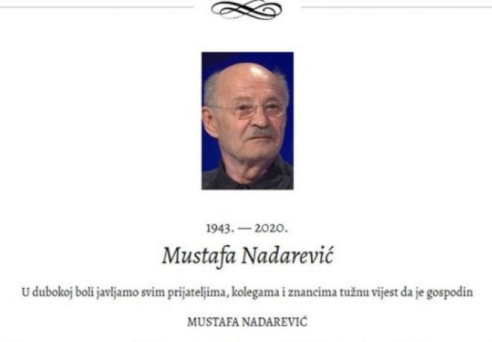 Objavljeno gdje će se održati ukop Mustafe Nadarevića