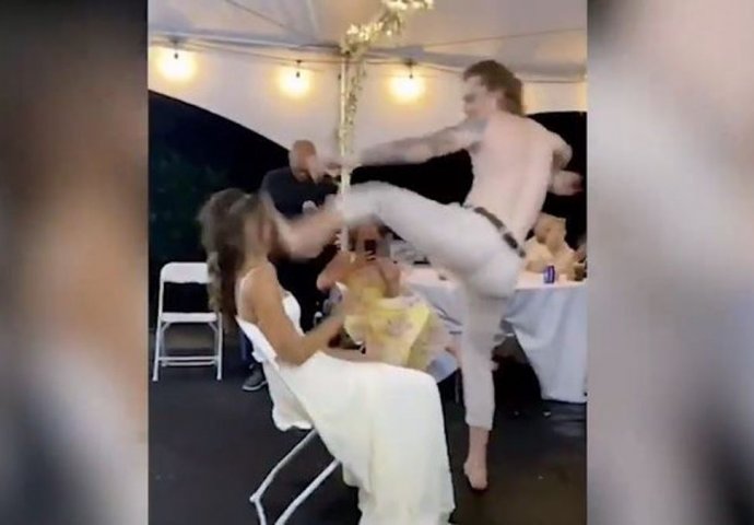 UNIŠTIO VJENČANJE Mladoženja pokušao izvesti striptiz, pa udario suprugu u glavu (VIDEO)