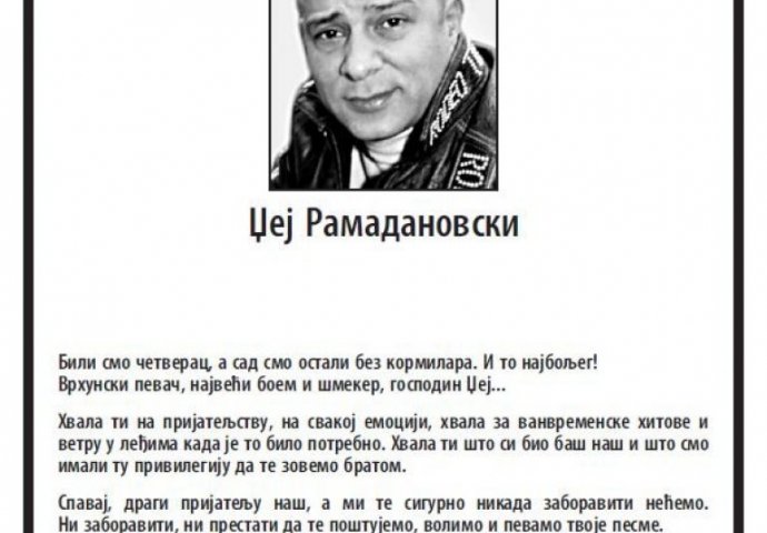 ACO PEJOVIĆ, SAŠA MATIĆ I ACA LUKAS NAPISALI ČITULJU ZA DŽEJA: Kad su ugledali ovo na kraju, svi ZAVRŠILI U SUZAMA!