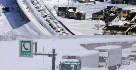 SNJEŽNA OLUJA: 1000 ljudi 'zapelo' preko noći u saobraćajnoj gužvi dugoj devet kilometara