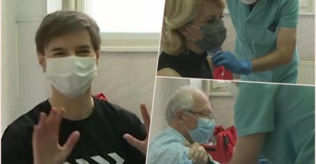 ANA BRNABIĆ, DARIJA KISIĆ I PREDRAG KON PRIMILI FAJZEROVU VAKCINU: Evo kako je sve izgledalo (VIDEO)