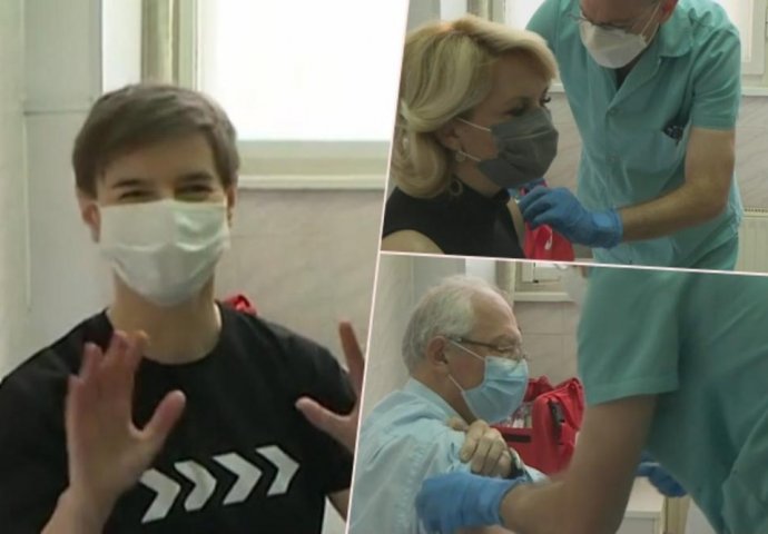 ANA BRNABIĆ, DARIJA KISIĆ I PREDRAG KON PRIMILI FAJZEROVU VAKCINU: Evo kako je sve izgledalo (VIDEO)