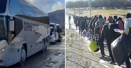 Autobusi došli po migrante u "Lipu": Voze ih za Sarajevo, a oni uzvikuju "Italija"