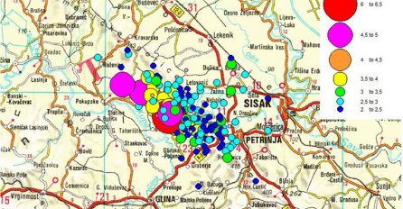 Objavljena karta potresa kod Petrinje: Kad su udarali i koje su magnitude bili