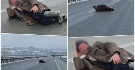 Muškarac leži nasred autoputa, dok automobili jure oko njega: VOZAČI U ŠOKU, NEVJEROVATNA SCENA (FOTO)