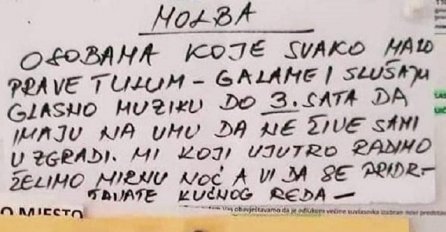 Ostavio poruku komšijama DA SE STIŠAJU, A OD ODGOVORA MU POZLILO: Svi stanari mu se smiju, HIT (FOTO)