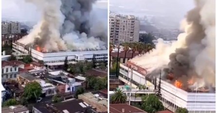IZBIO STRAVIČNI POŽAR U BOLNICI, CRN GUSTI DIM KULJA NA SVE STRANE: Evakuisani pacijenti iz bolnice u Čileu (VIDEO)