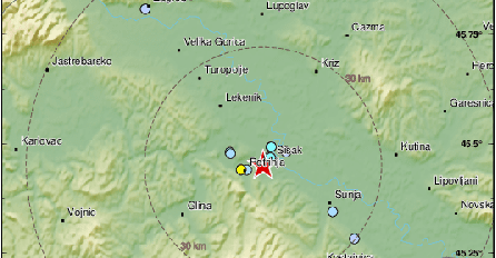 LJUDI ISTRČALI NA ULICE: JUTROS U 9 sati novi zemljotres u HRVATSKOJ magnitude 3,8 stepeni po Richteru