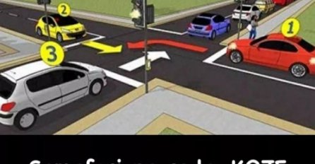 IZAZOV ZA VOZAČE: Semafori ne rade, koji automobil ima prednost?