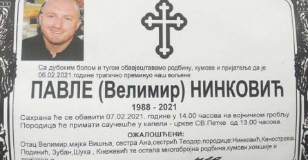 Danas sahrana pripadniku SIPA-e  koji je poginuo u saobraćajnoj nesreći: Iza njega su ostali neutješni roditelji i sestra sa porodicom
