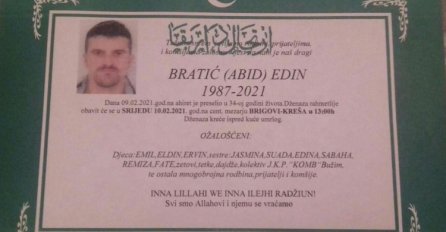 Danas dženaza Edinu Bratiću: Na njega pucao 38-godišnjak koji je bio u braku s njegovom suprugom Aldinom