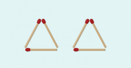 Pomjerite samo jednu šibicu da dobijete četiri trougla