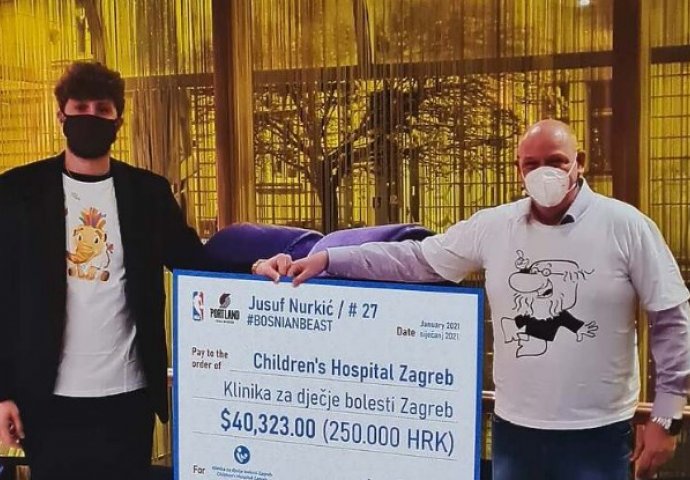 Jusuf Nurkić donirao 65.000 KM Klinici za dječije bolesti u Zagrebu: Bh. košarkaš pokazao veliko srce