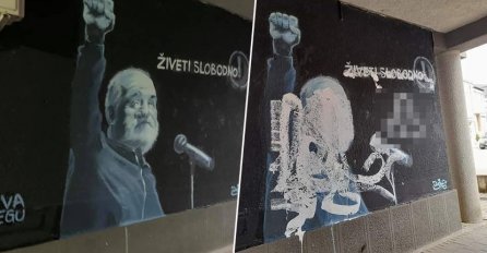 Uništen mural Đorđu Balaševiću u Požegi, nekoliko sati nakon što je oslikan