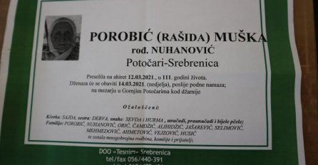 Danas dženaza najstarijoj Srebreničanki: Umrla je u 111 godini života