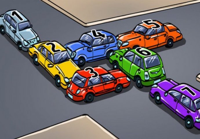 SKORO NIKO NE DOĐE DO TAČNOG ODGOVORA ILI MU JE POTREBNO 5 MINUTA: Koji automobil treba pomjeriti kako bi omogućili normalan tok saobraćaja?