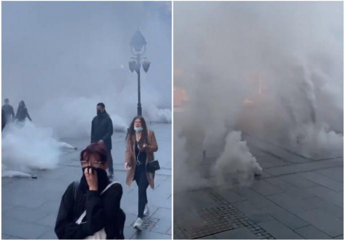 HAOS U KNEZ MIHAJLOVOJ: Zapaljene dimne bombe, ljudi se gušili na ulici UHAPŠENO NEKOLIKO OSOBA(FOTO/VIDEO)