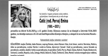 Preminula Emina Ćatić, mlada majka i supruga načelnika Konjica