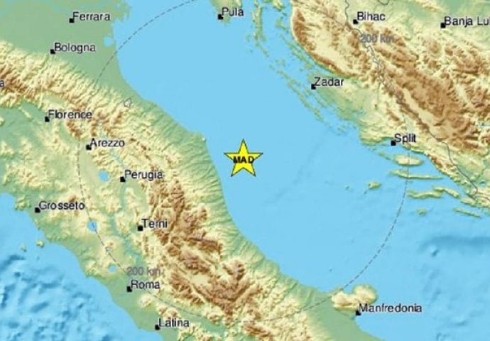 Potres u Jadranu magnitude 4.2 po Richteru!