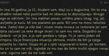 "On ima 30 godina, ja 21. Student sam"