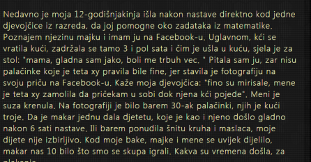 "Nedavno je moja 12-godišnjakinja išla nakon nastave direktno kod jedne djevojčice"