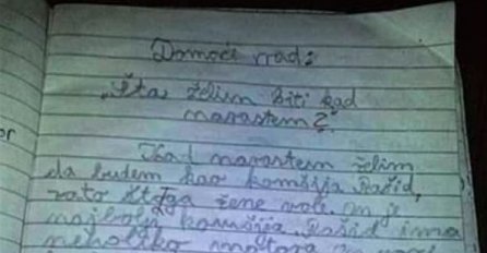 DJEČAK U SASTAVU NAPISAO DA KAD PORASTE ŽELI BITI KAO KOMŠIJA RAŠID: Kad je učiteljica pročitala zašto, UHVATILA SE ZA GLAVU, odmah mu ovo napisala! (FOTO)