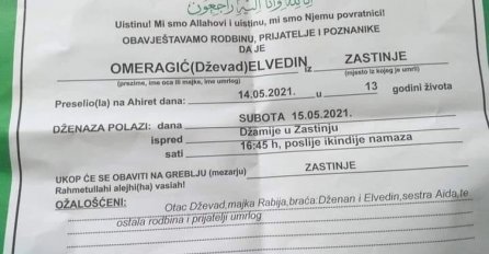 Tuga kod Gornjeg Vakufa: Prestalo je da kuca srce 13-godišnjeg dječaka