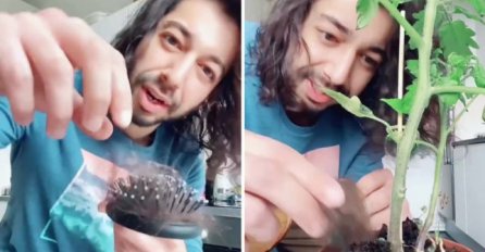 NE BACAJTE KOSU SA ČETKE, ČISTO JE BLAGO: Mladić pokazao trik - toliko je lud da ne može da ne radi