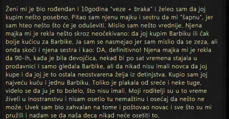 "Ženi mi je bio rođendan"