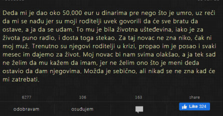 "Deda mi je dao oko 50.000 eur"